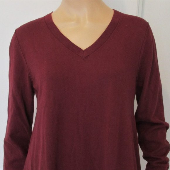 🌸SOLD🌸 LOGO Lori Goldstein Sweater Red Tunic Medium - Picture 2 of 12